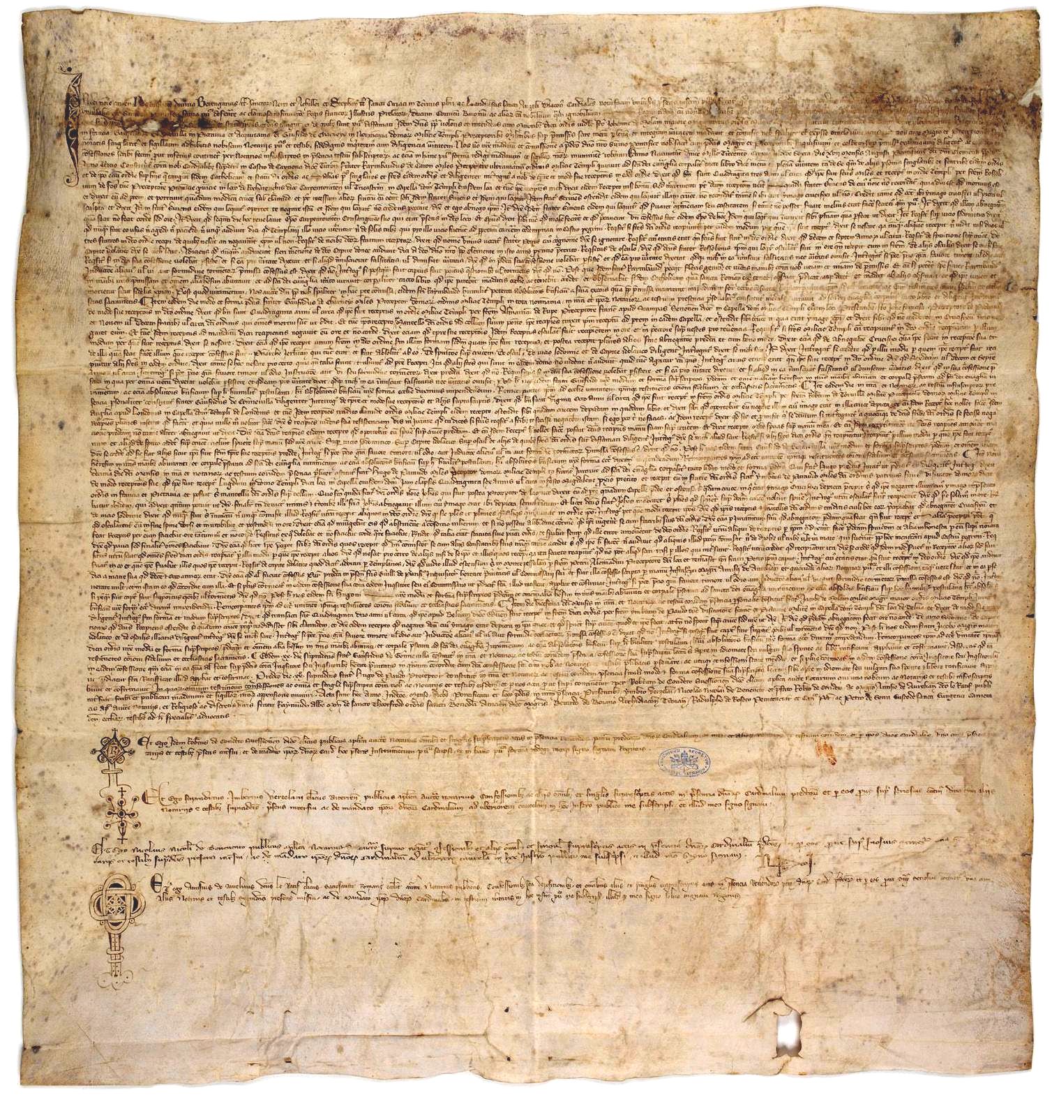 Шинонский пергамент (Chinon Parchment) — абсолюция руководства Ордена Храма, 17–20 августа 1308